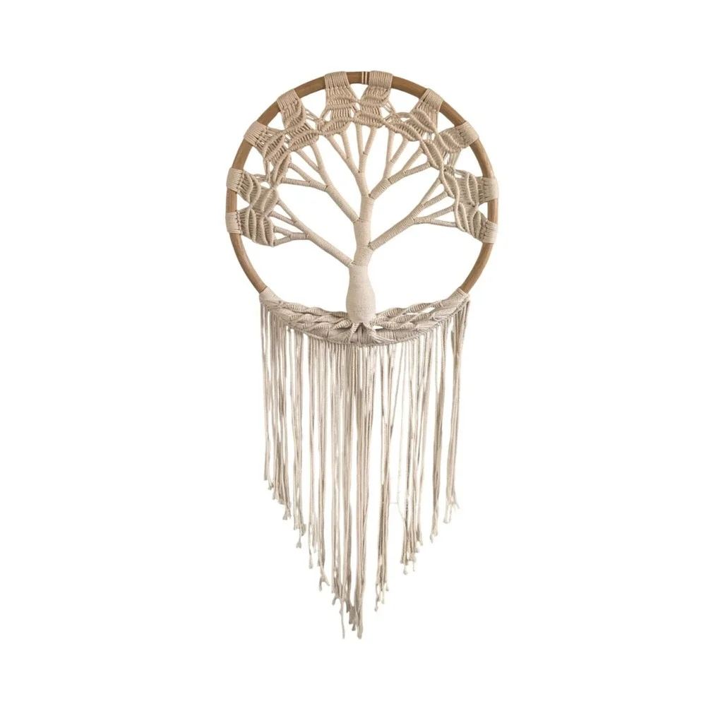 Handmade Macrame Tree Of Life Dreamcatcher Wall Hanging Decor 36